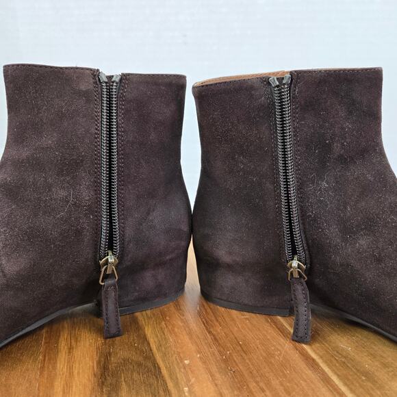 Aquatalia Ulyssaa Espresso Brown Suede Casual Ankle Bootie Boots Womens 7 M - Picture 8 of 16